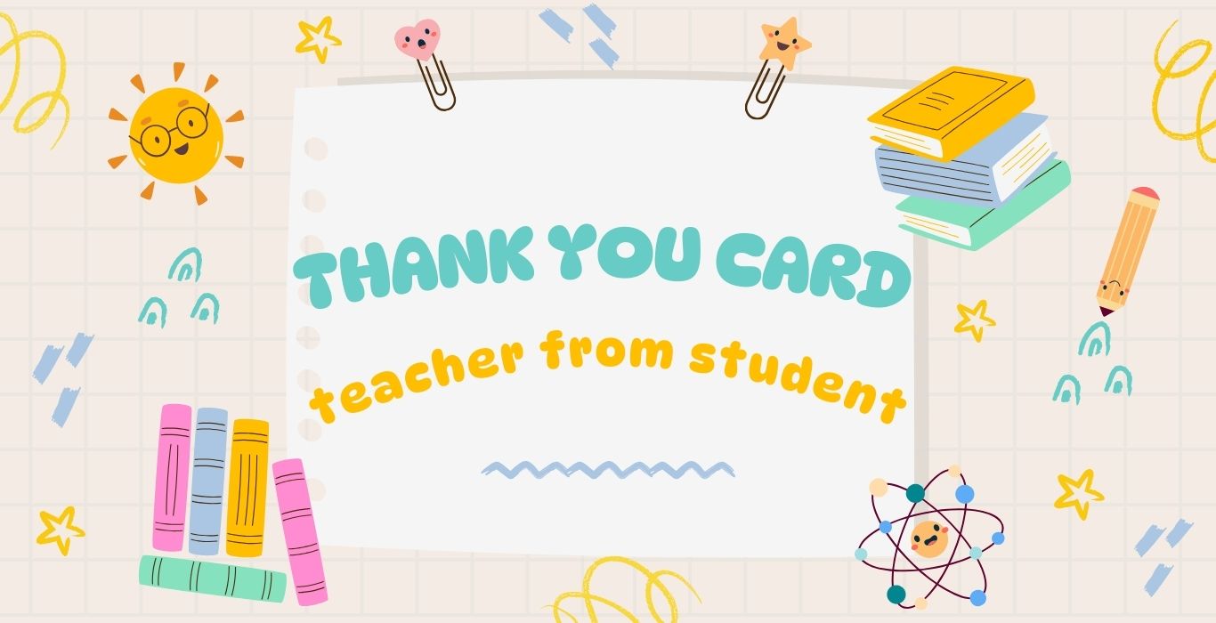 Thank you card to teacher from student teacher